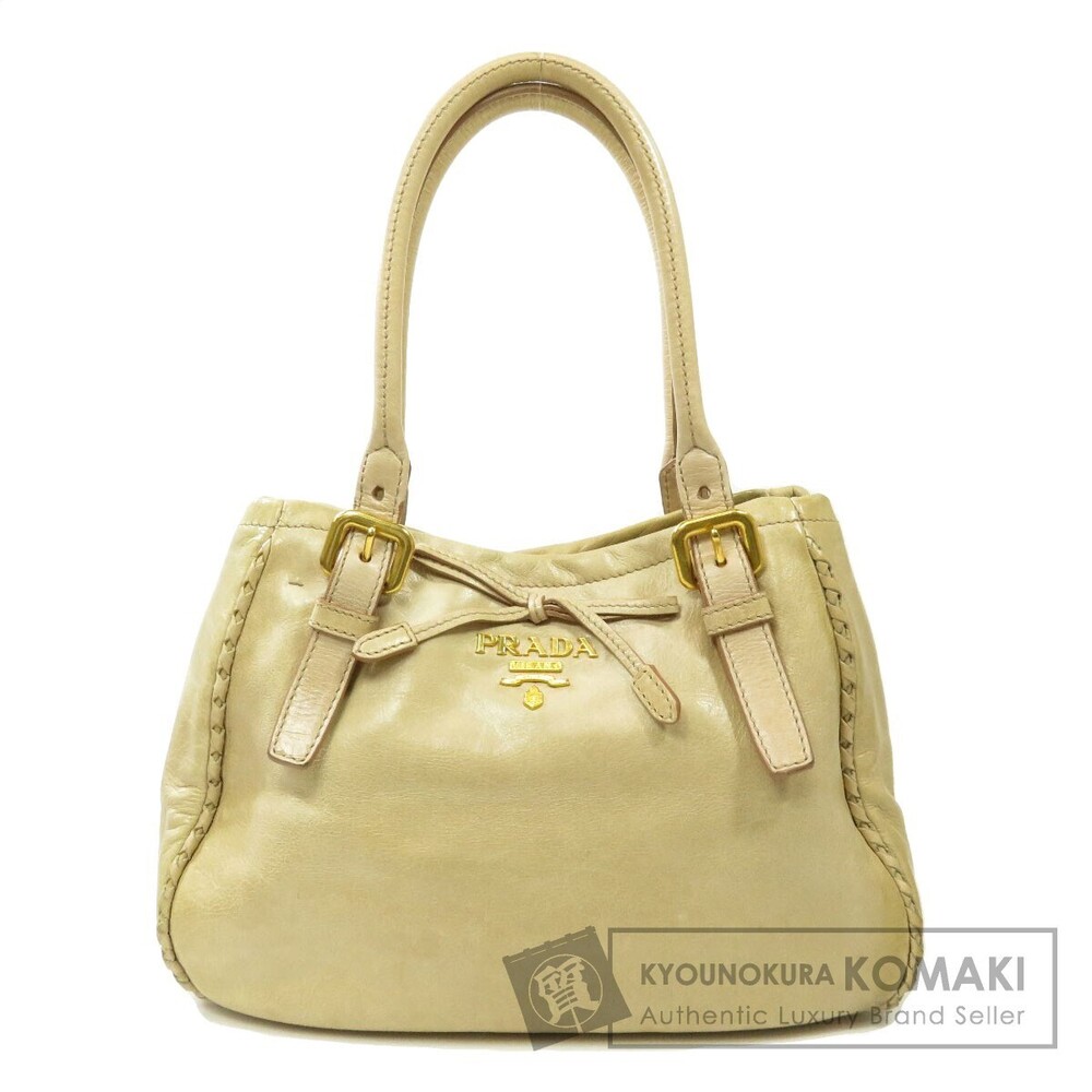Prada Vitello Shine leather handbag Beige gold